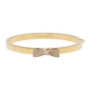 NEW Kate Spade Pave Bow Bangle Bracelet in Gold